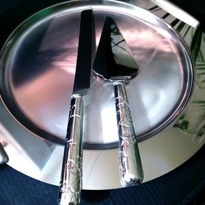 Stainless steel tray & Cake serving set.